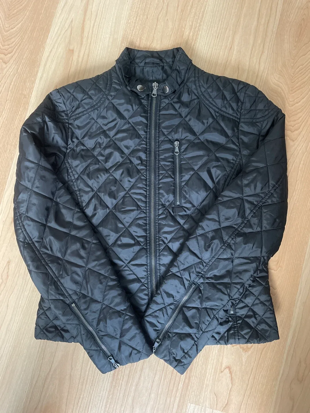 Banana Republic Black Quilted Jacket - Size S image indicator(2)