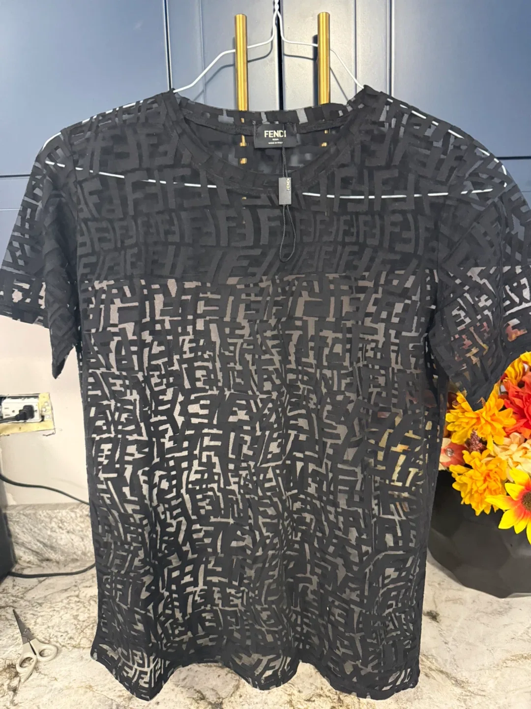 Fendi Black FF Motif T-Shirt size M thumbnail