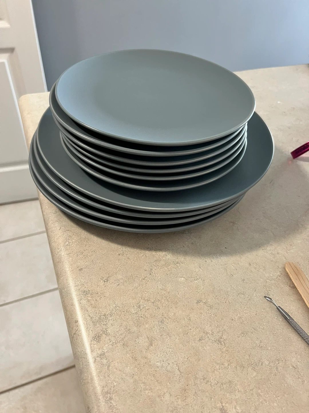 IKEA Dinnerware Set - Bowls, Plates, Mugs - Grey