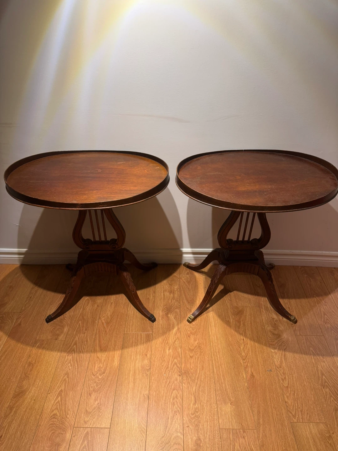 Set of Two Vintage Harp Tables
