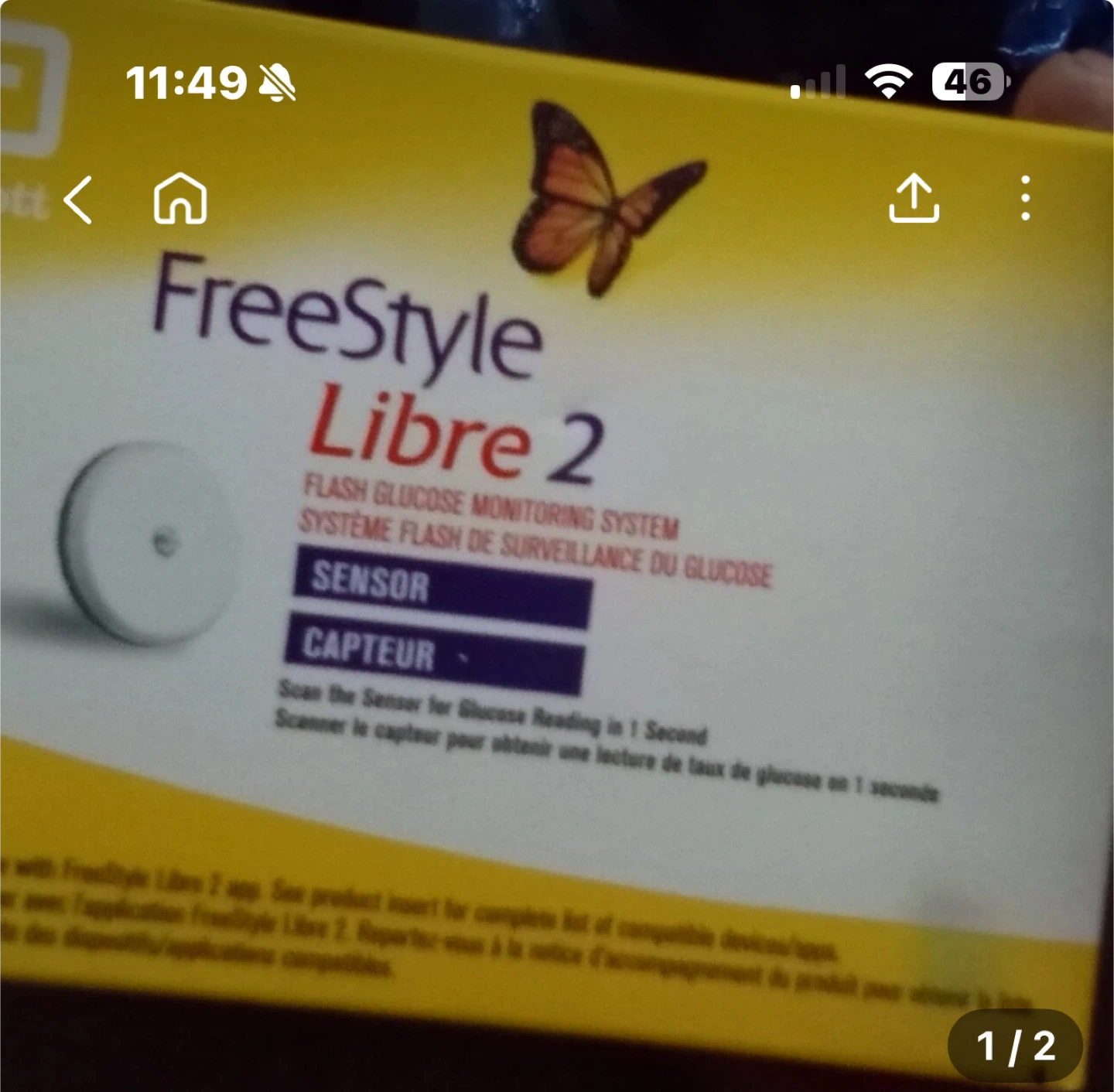 FreeStyle Libre 2 Flash Glucose Monitoring System Sensor