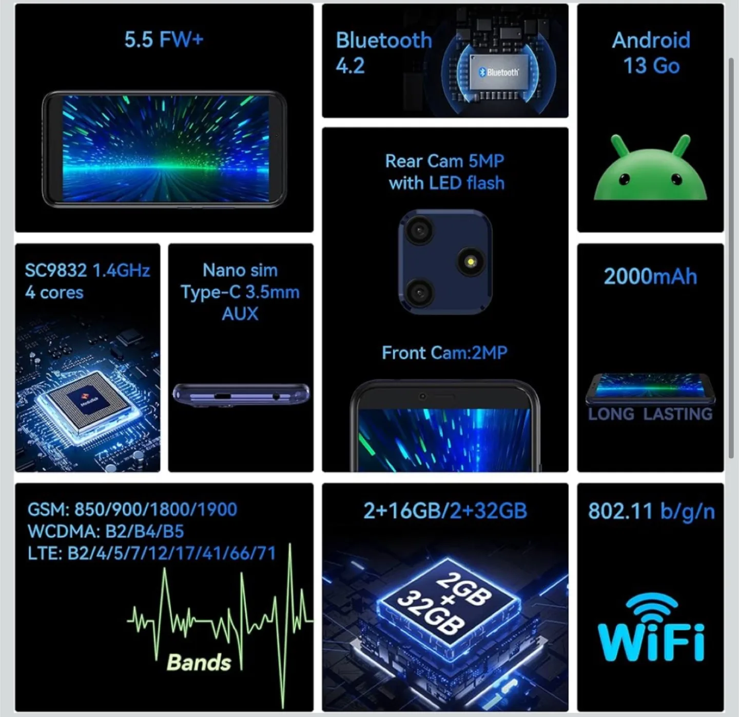 Foxx A56 Smartphone - 5.5" Display, Android 13 image indicator(2)