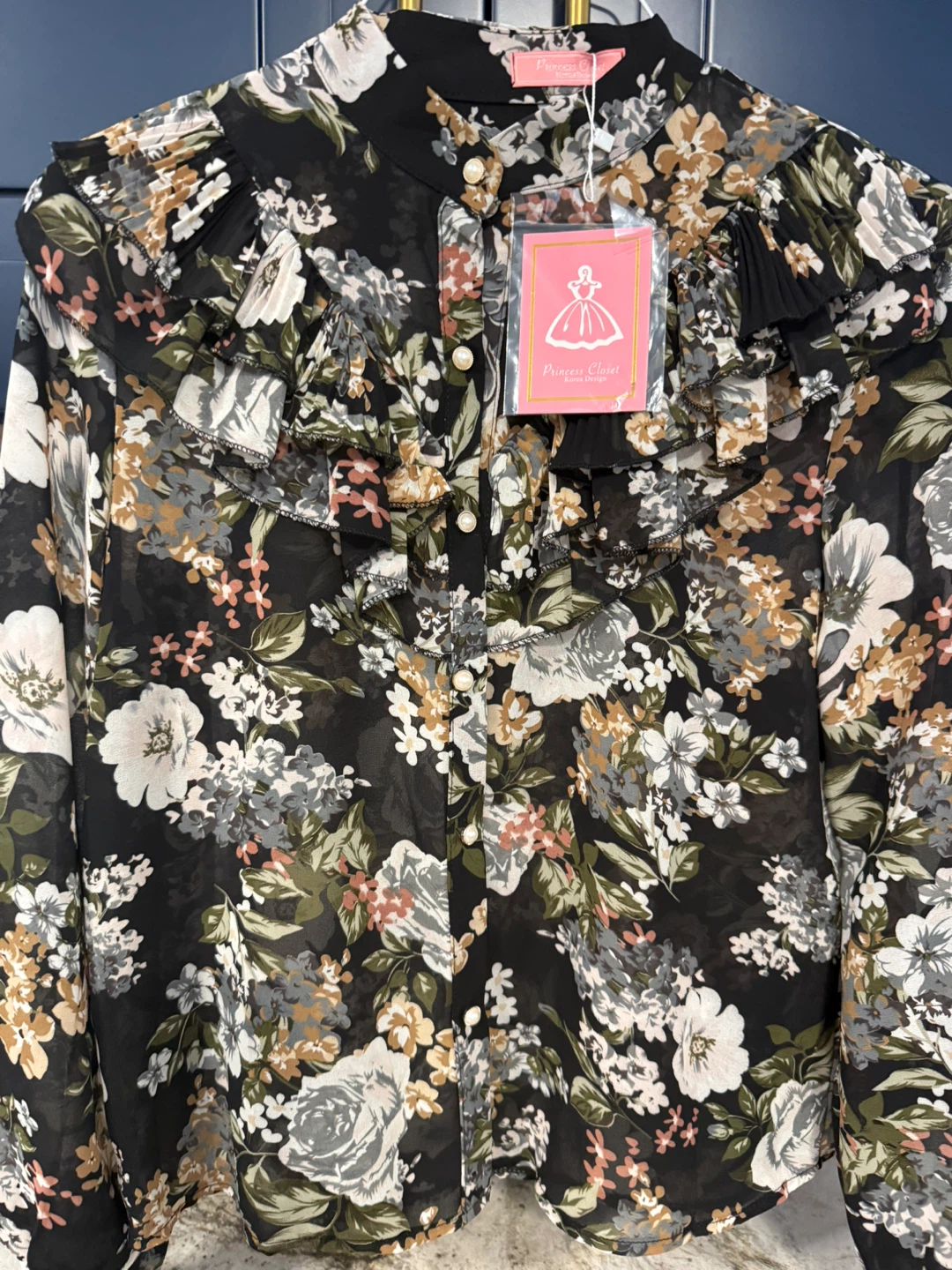 New Princess Closet Floral Ruffle Blouse size M - photo 2