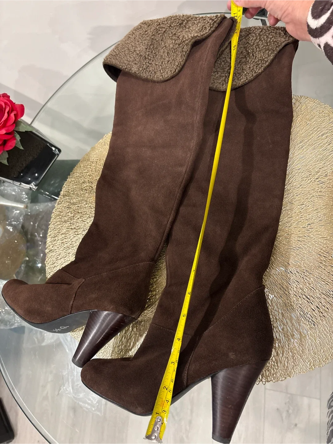 Brand New Brown Suede Knee High Boots, Size 7 image indicator(2)