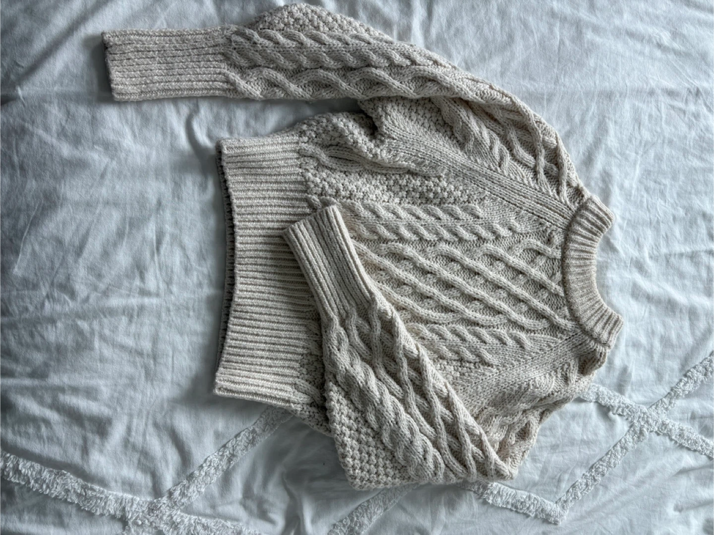 Cream Cable Knit Sweater
