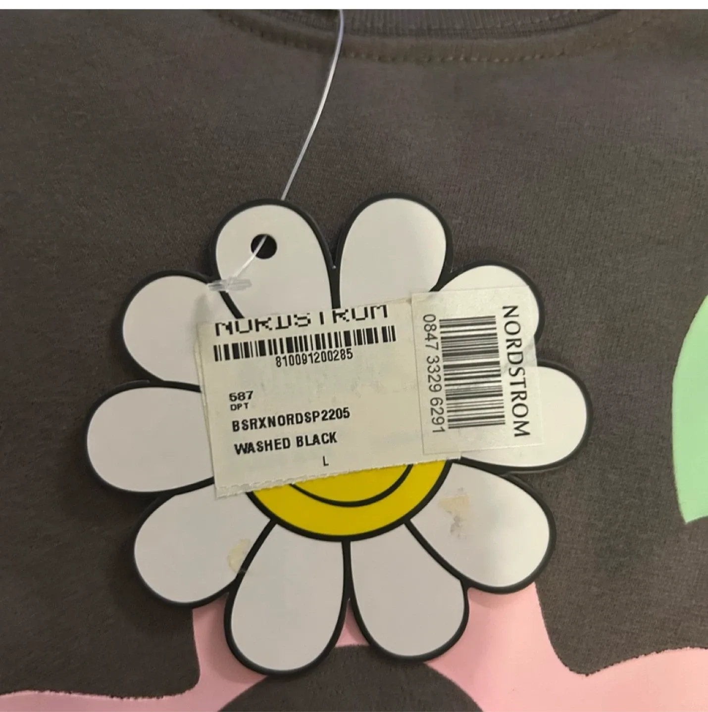 Smiley X Happy Garden Crewneck sweatshirt in washed black image indicator(7)