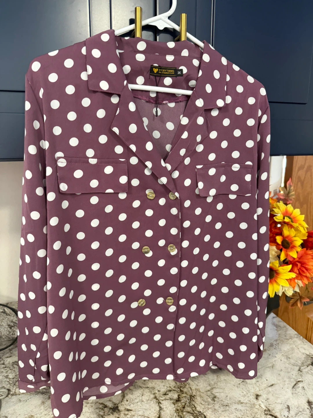 Everything New York Polka Dot Blouse size M