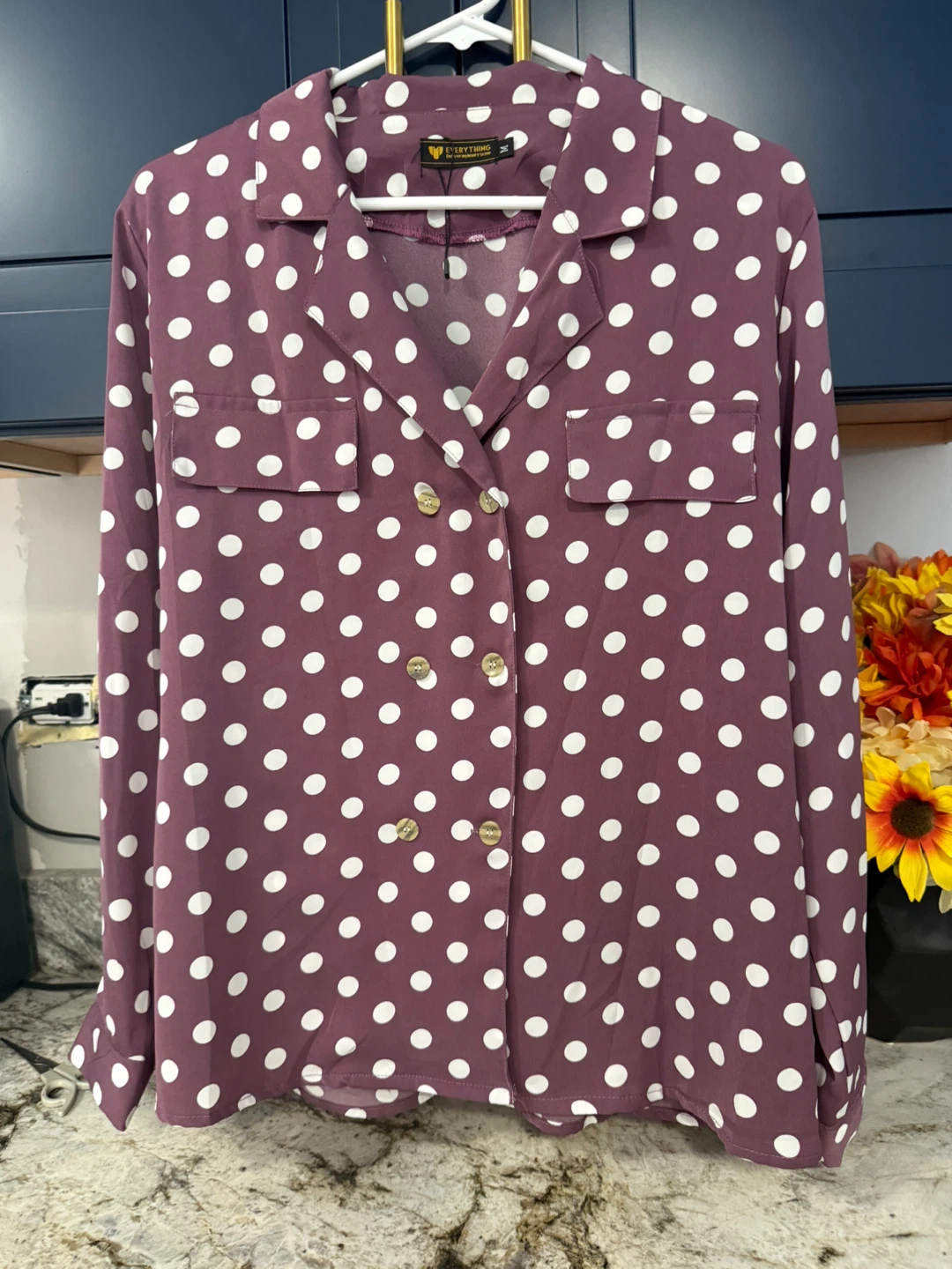 Everything New York Polka Dot Blouse size M - photo 3