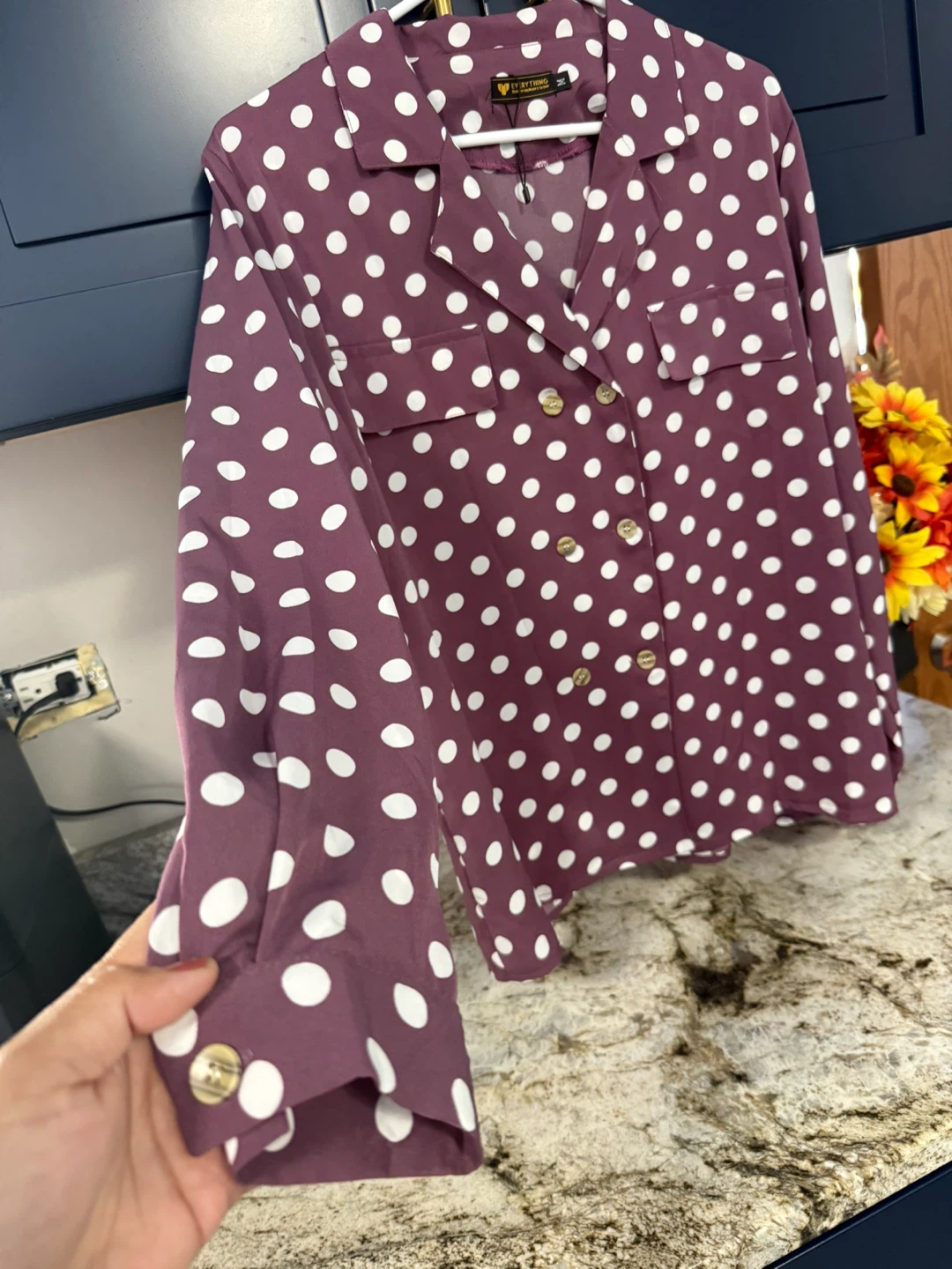 Everything New York Polka Dot Blouse size M - photo 4