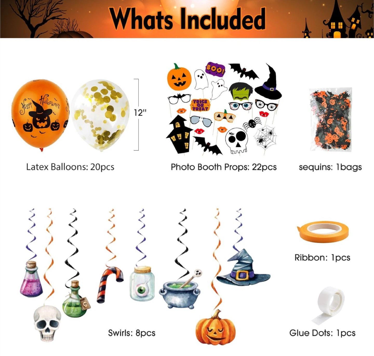 Halloween Decoration Set (Balloons, Banner, Props) - photo 4