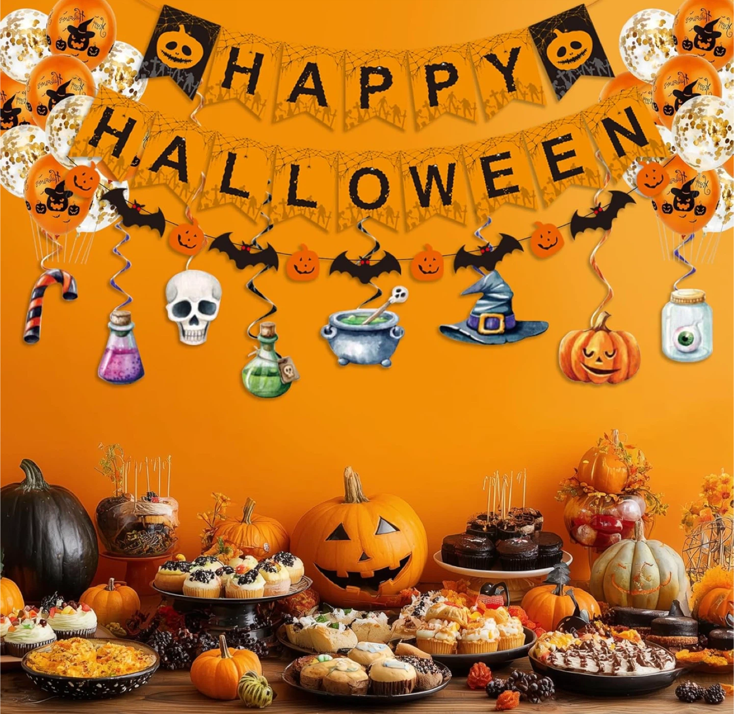 Halloween Decoration Set (Balloons, Banner, Props) - photo 5