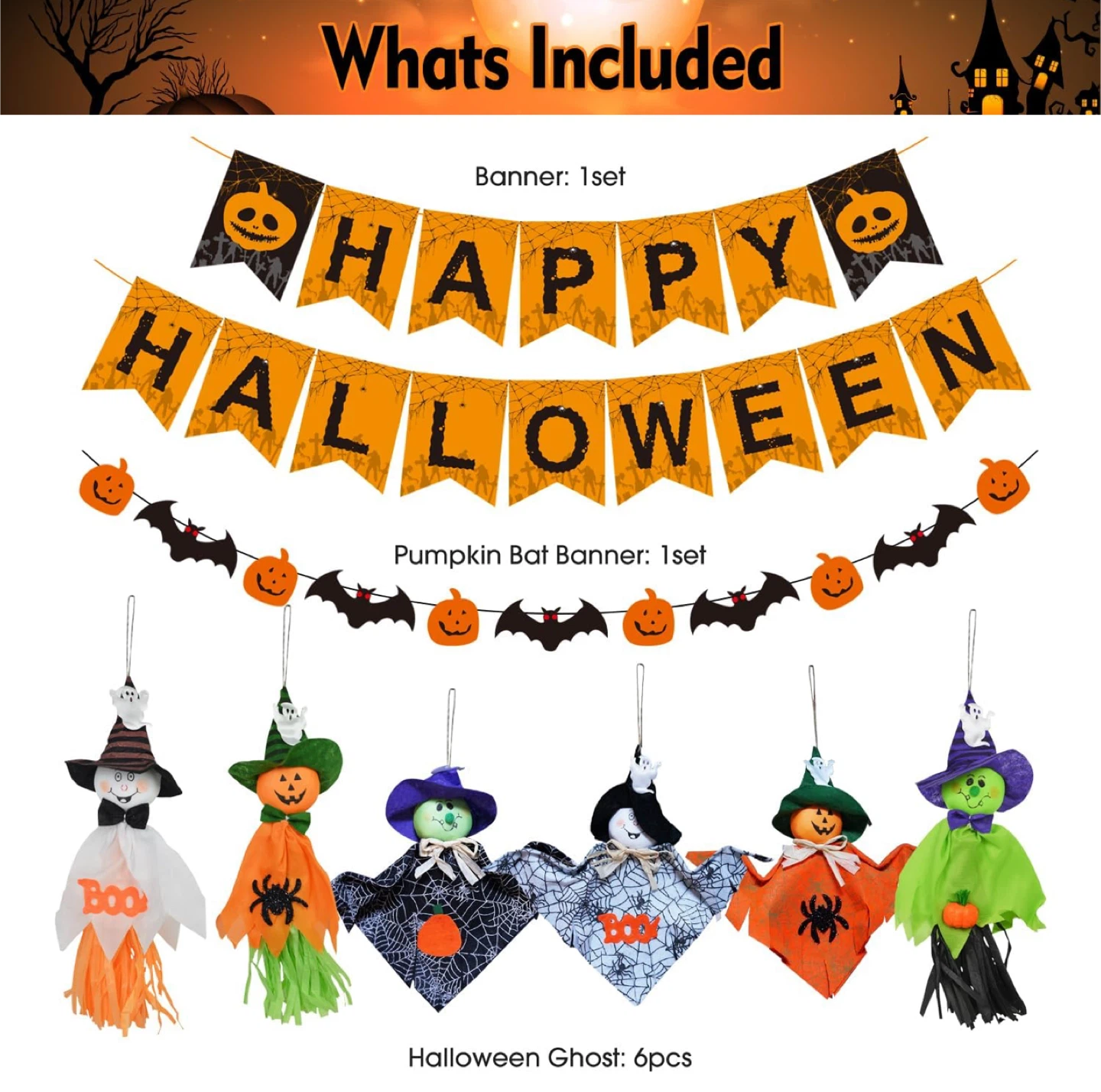 Halloween Decoration Set (Balloons, Banner, Props) - photo 3