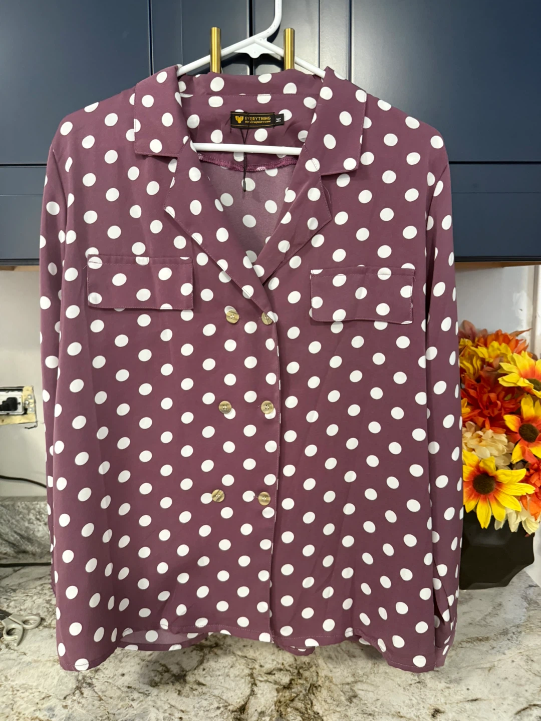 Everything New York Polka Dot Blouse size M - photo 5