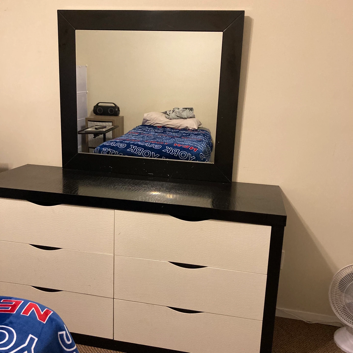 Black & White Dresser with Mirror