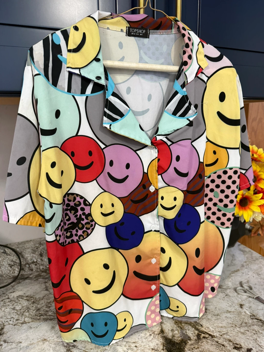 Topshop Smiley Face Print Shirt size M - photo 5