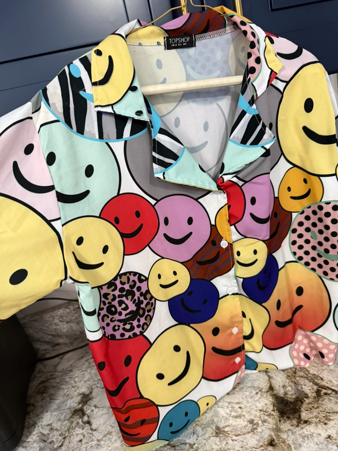 Topshop Smiley Face Print Shirt size M - photo 2