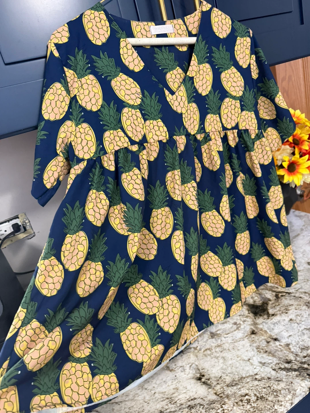 Pineapple Print Dress size L ( like new ) - photo 4