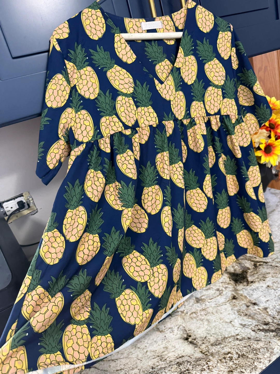 Pineapple Print Dress size L ( like new ) - photo 5