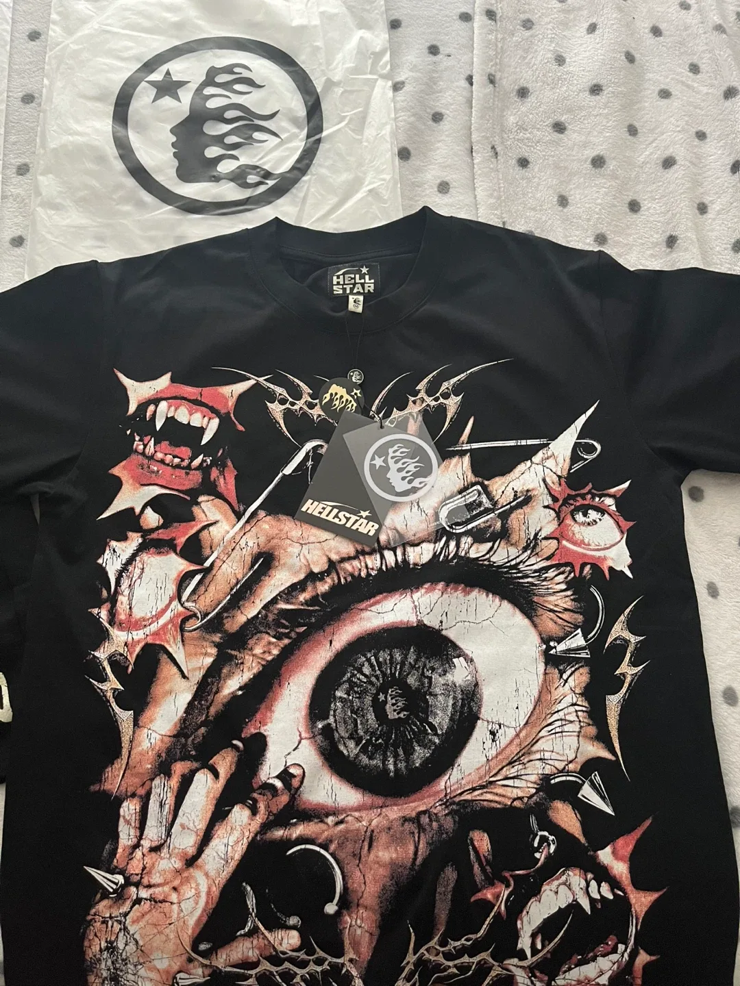 Hellstar Black Shorts and Graphic T-Shirts