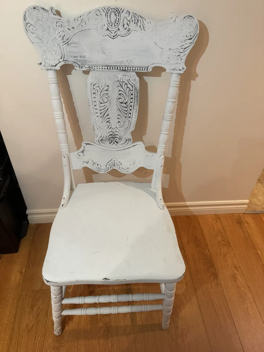 Antique  Off White Painted Chair thumbnail