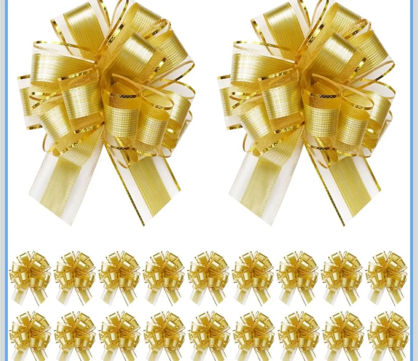 Gold Pull String Ribbon Bows - New thumbnail