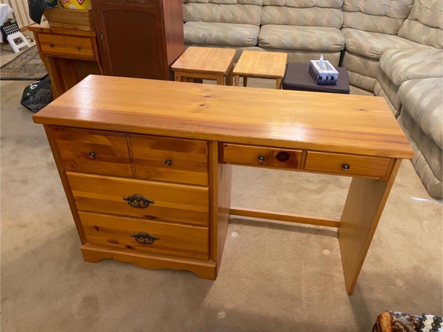 Wooden Desk with Drawers