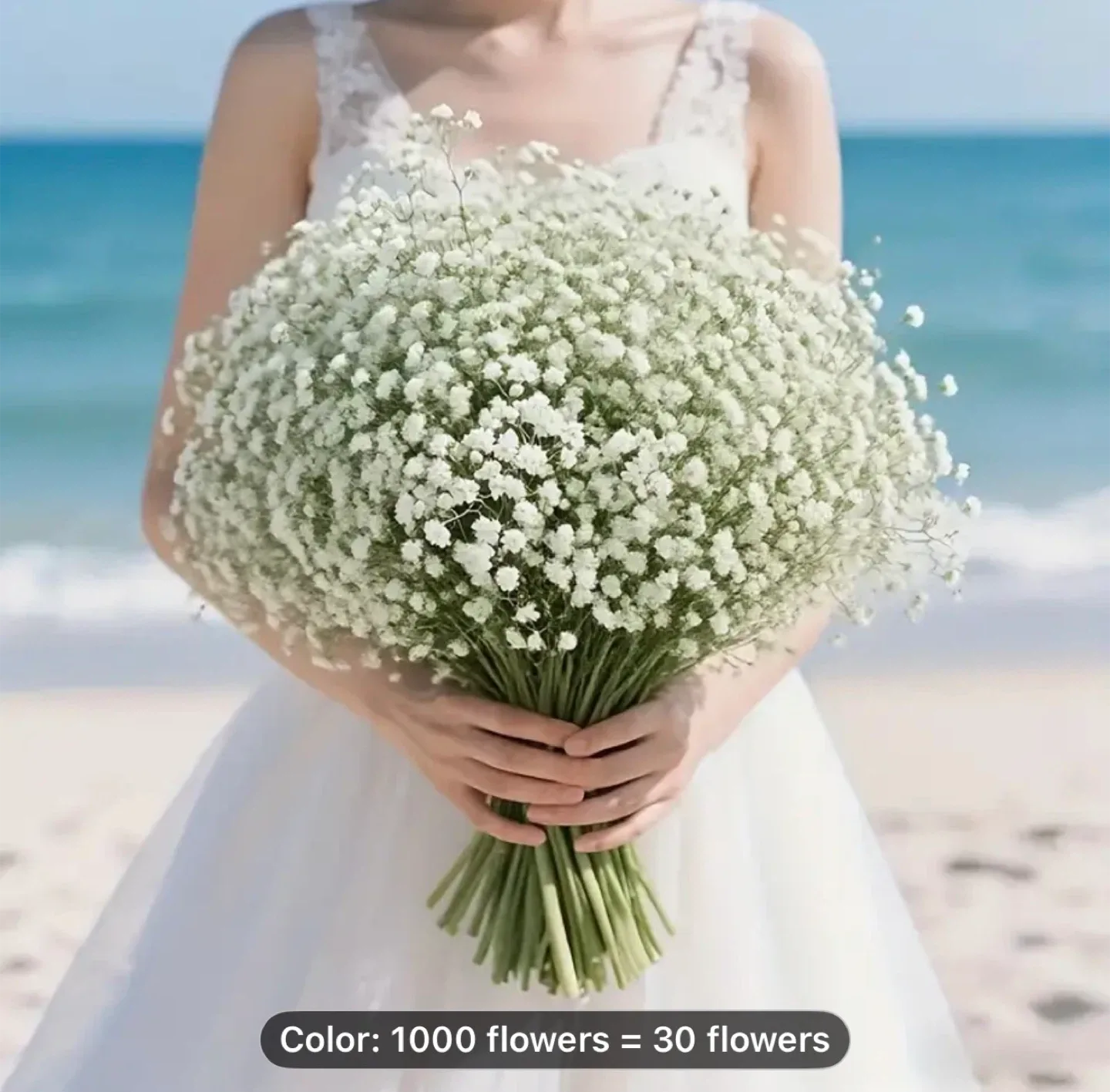 Brand New- White Gauze Curtain and fake flowers image indicator(3)