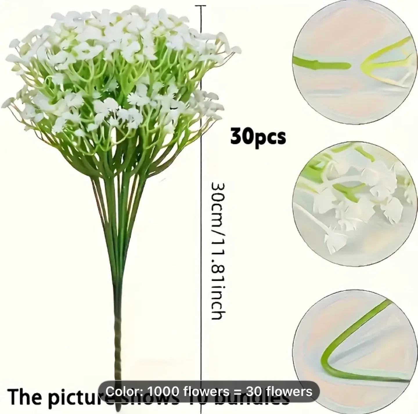 Brand New- White Gauze Curtain and fake flowers image indicator(4)