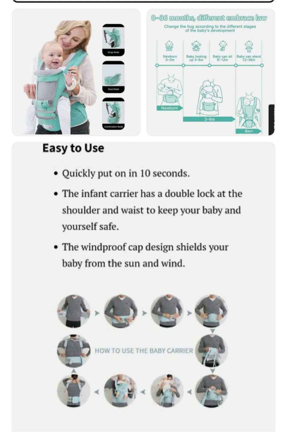 ergonomic Baby Carrier - Pink image indicator(3)