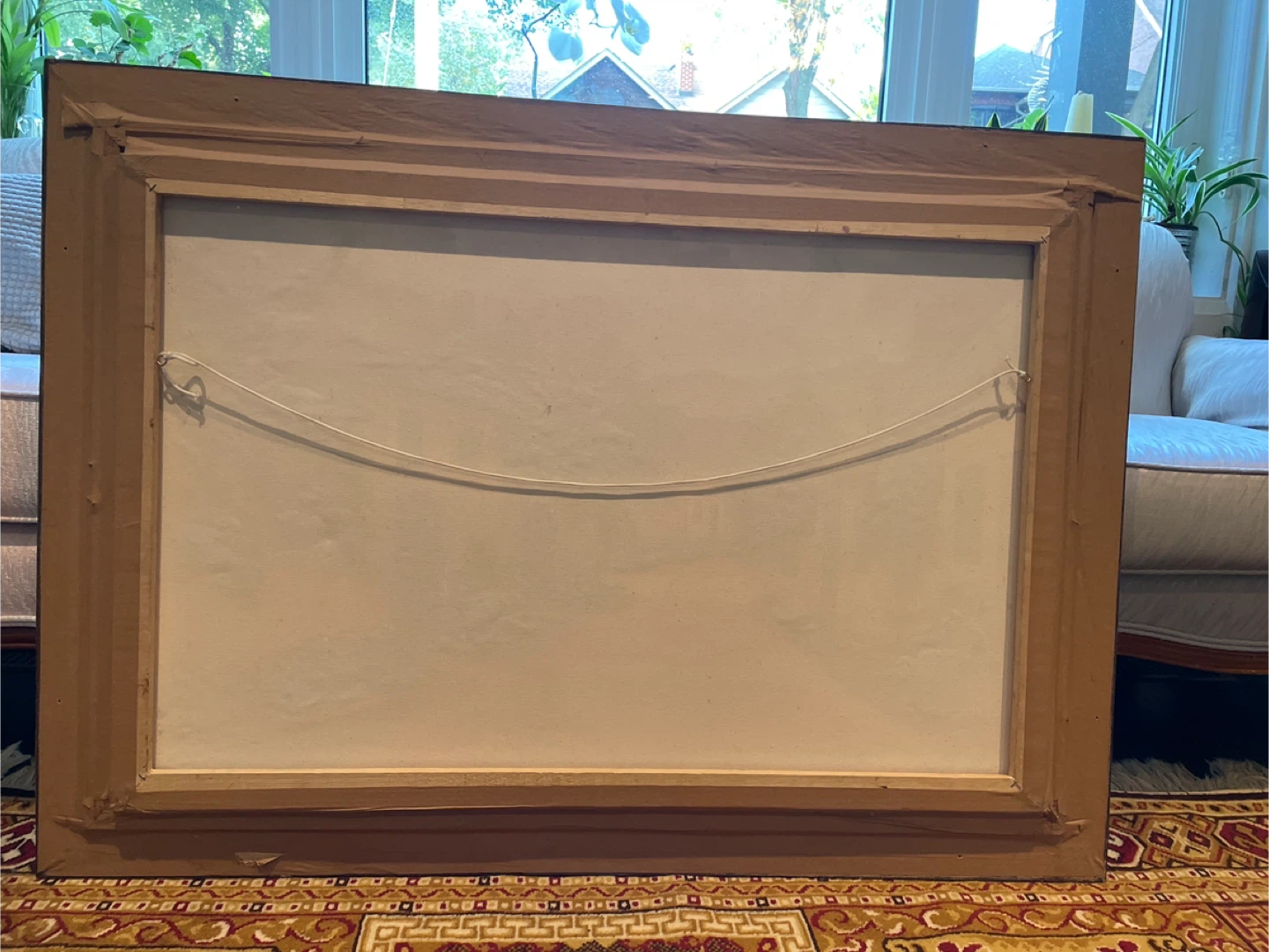 Framed oil  painting of village - photo 3