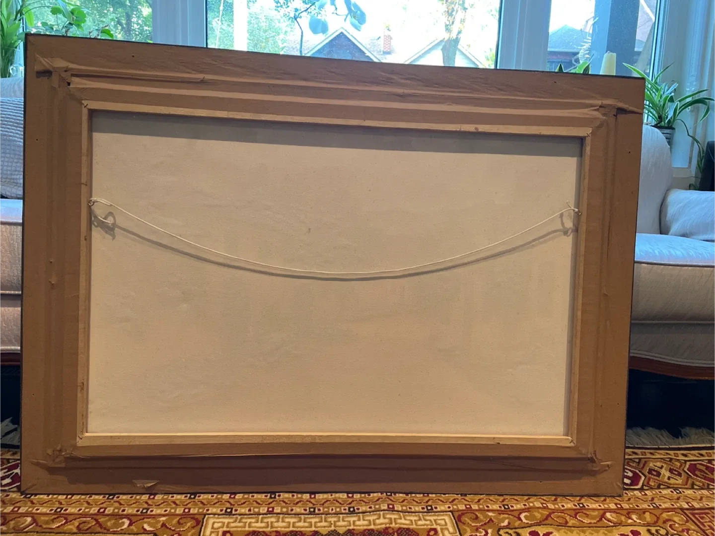 Framed oil  painting of village image indicator(3)