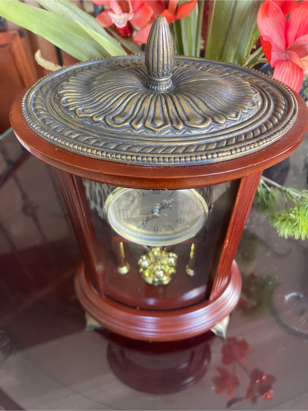Wooden Mantel Clock with Pendulum - photo 2
