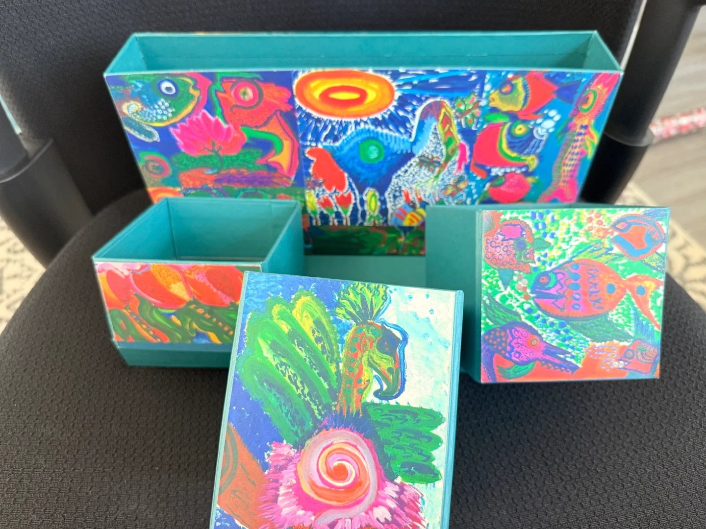 Brand New- Handmade Desk Organizer & Cards Set image indicator(3)