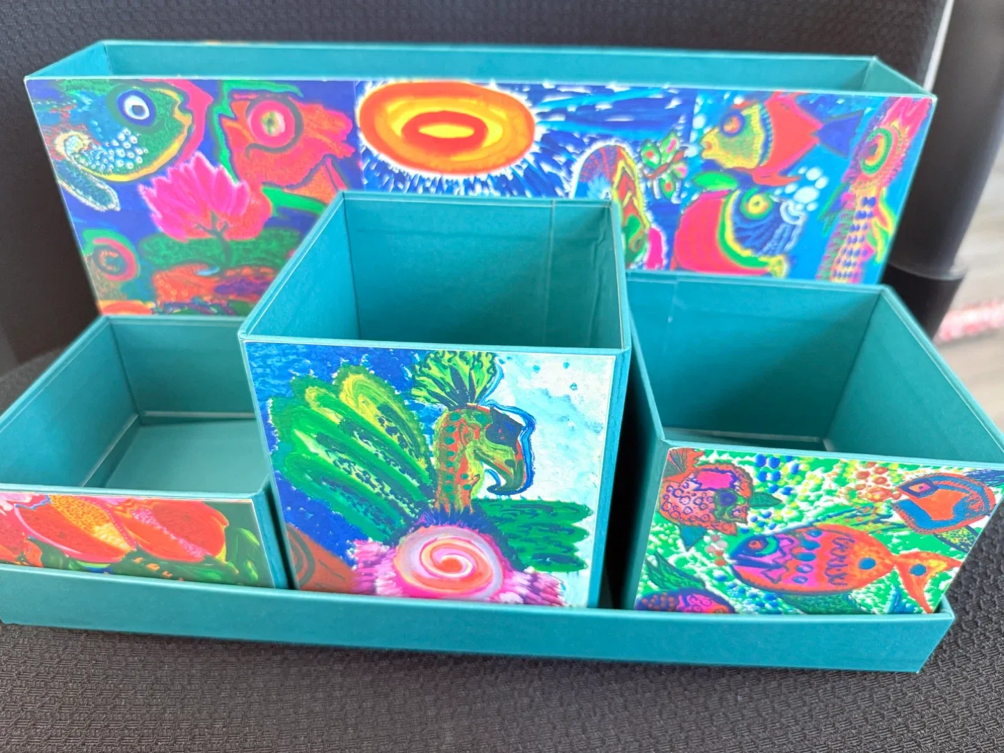 Brand New- Handmade Desk Organizer & Cards Set thumbnail