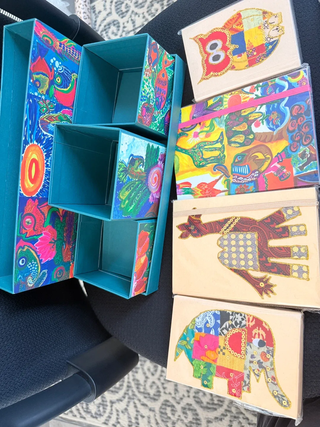 Brand New- Handmade Desk Organizer & Cards Set image indicator(2)