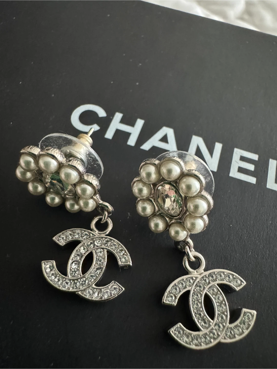 Chanel Earrings with Pearls & Crystals