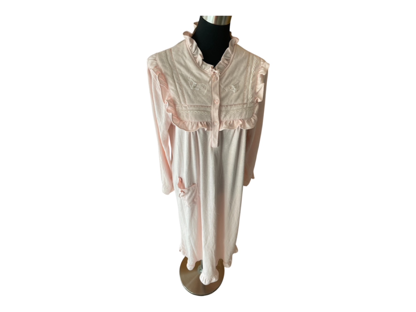 RARE Vintage 80s Pink Nightgown Cotton Medium - photo 3