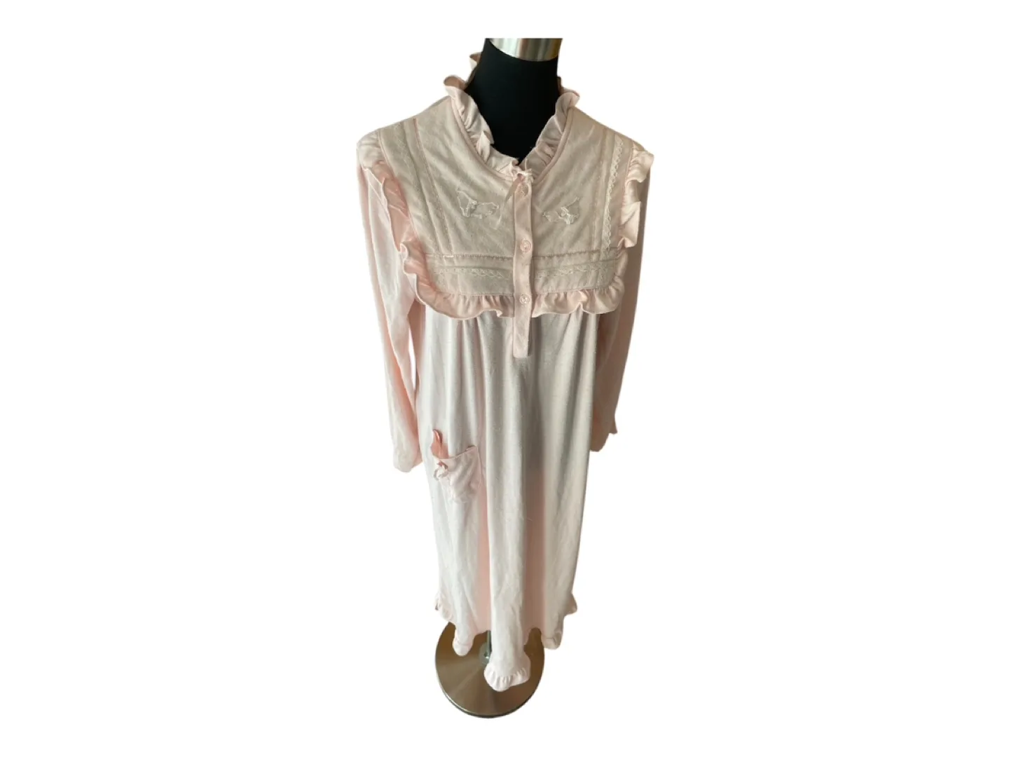 RARE Vintage 80s Pink Nightgown Cotton Medium image indicator(3)