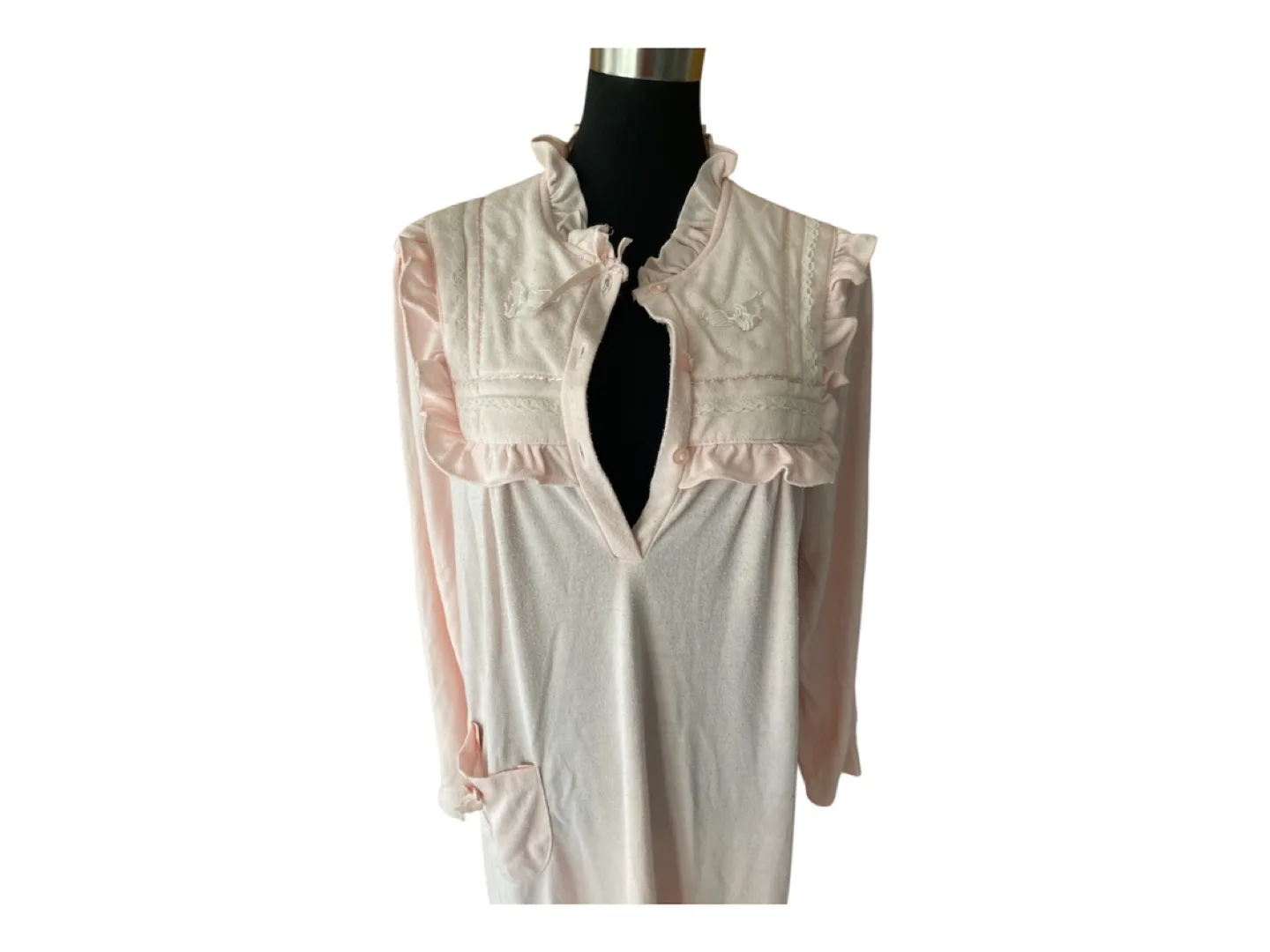 RARE Vintage 80s Pink Nightgown Cotton Medium image indicator(7)