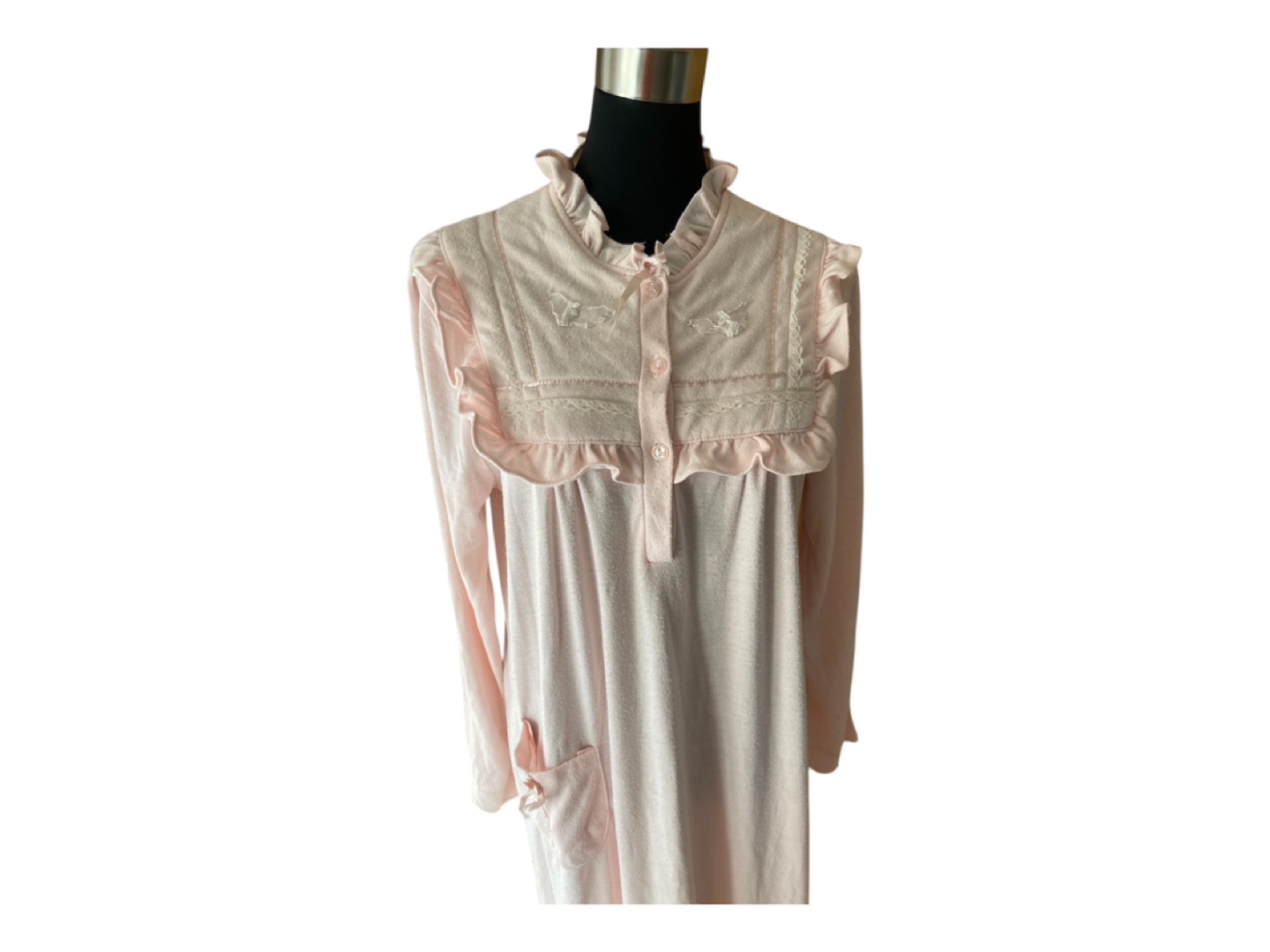 RARE Vintage 80s Pink Nightgown Cotton Medium - photo 4