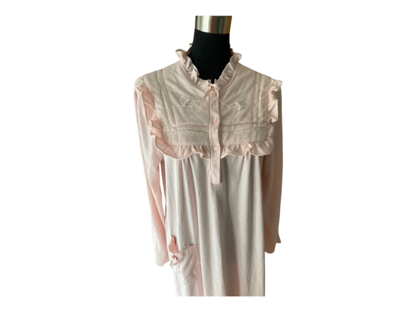 RARE Vintage 80s Pink Nightgown Cotton Medium image indicator(4)