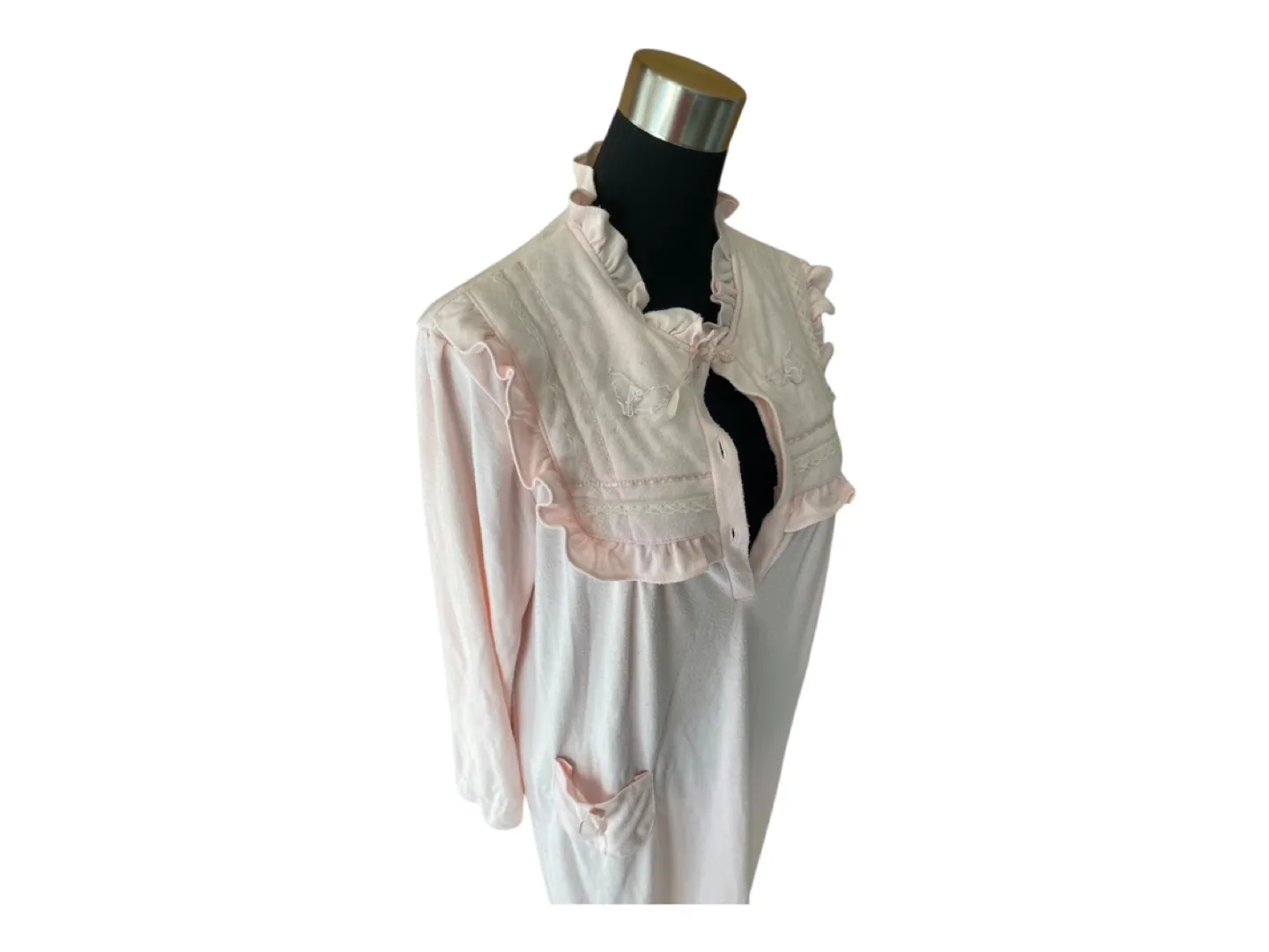 RARE Vintage 80s Pink Nightgown Cotton Medium image indicator(10)