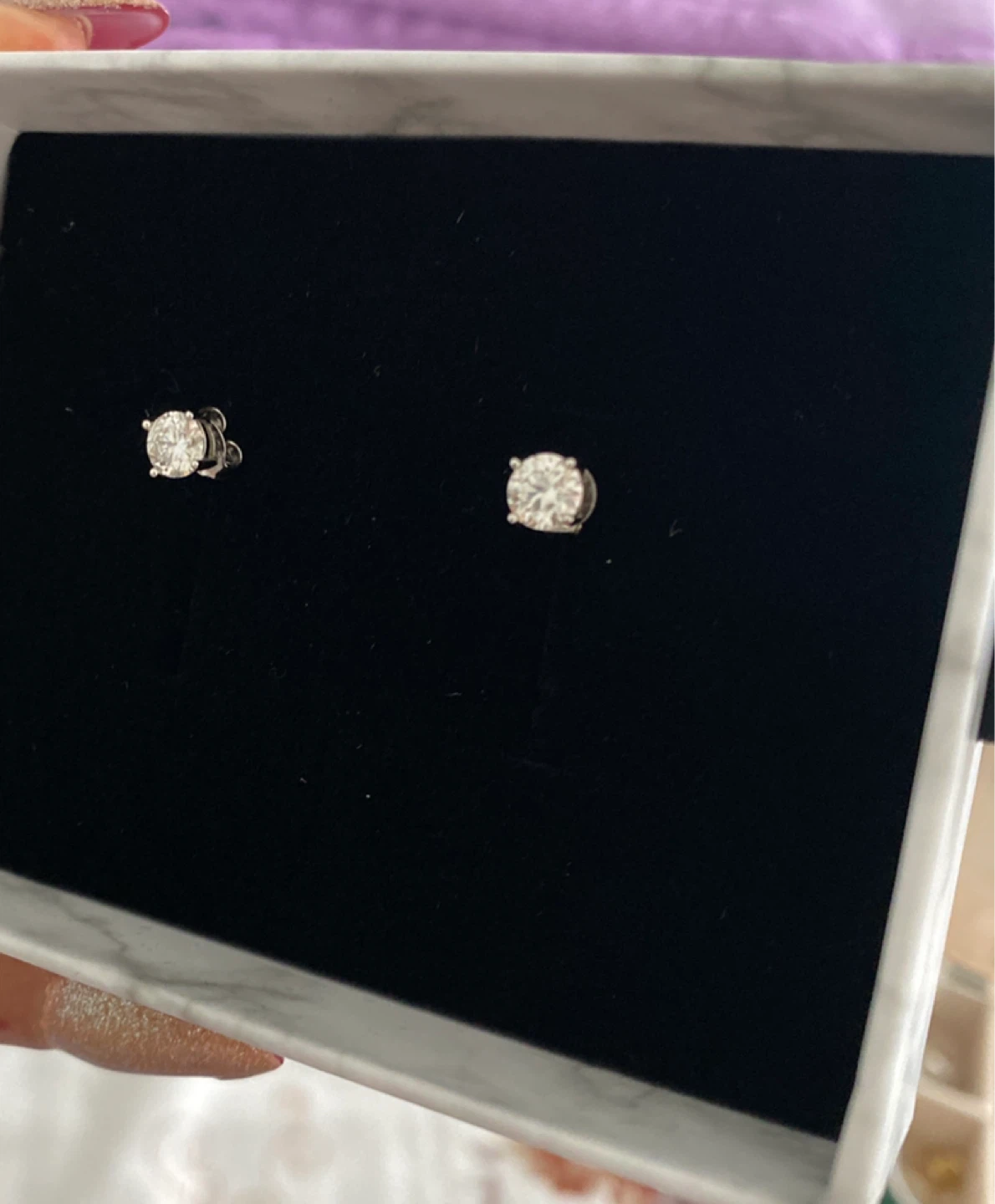 .50 moissanite each sterling silver Stud Earrings