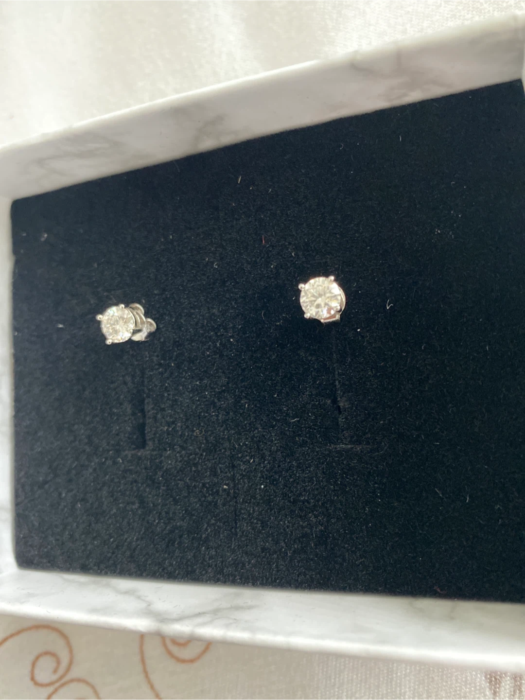 .50 moissanite each sterling silver Stud Earrings - photo 2