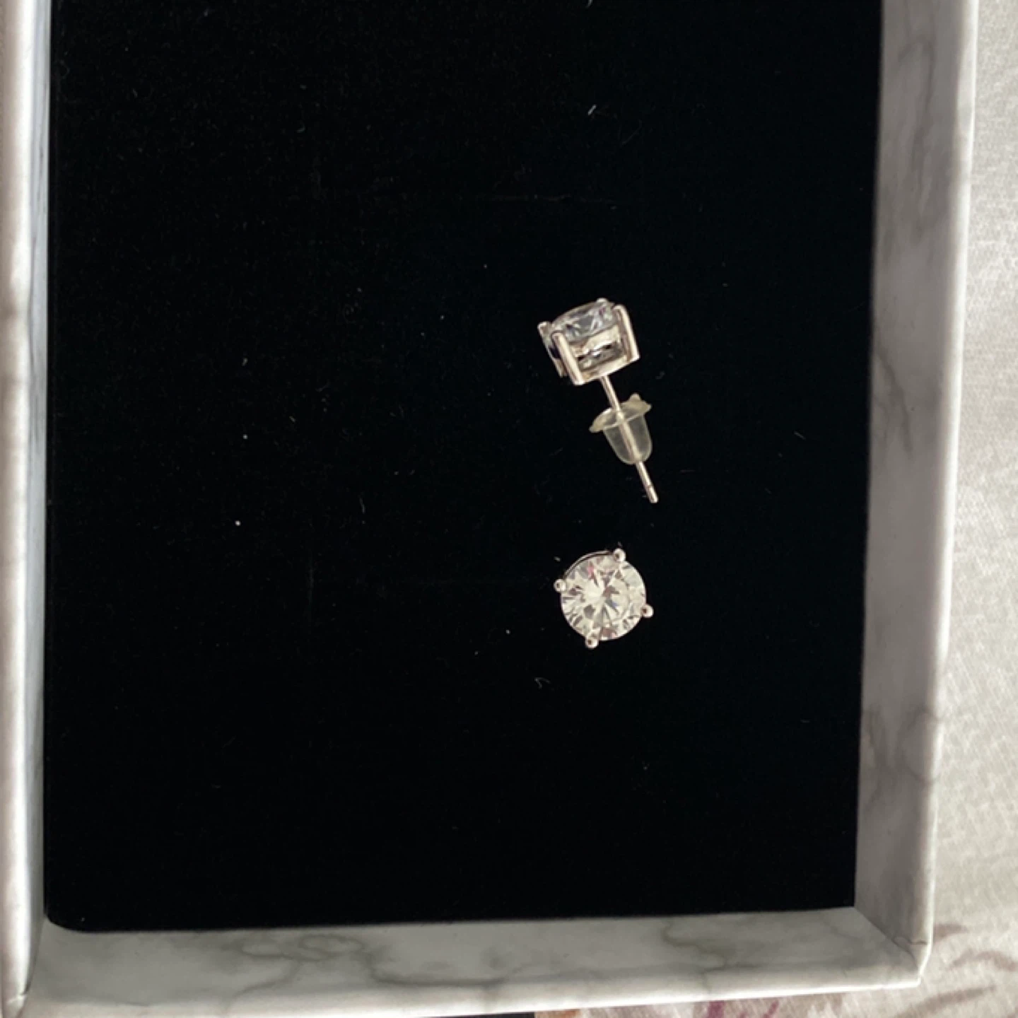 1 carat each moissanite sterling silver studds