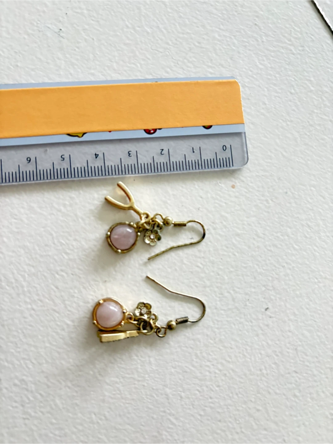 Pink Stone Drop Earrings