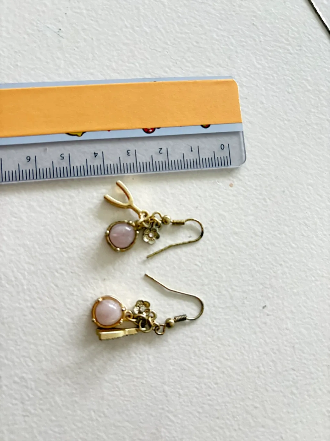 Pink Stone Drop Earrings thumbnail
