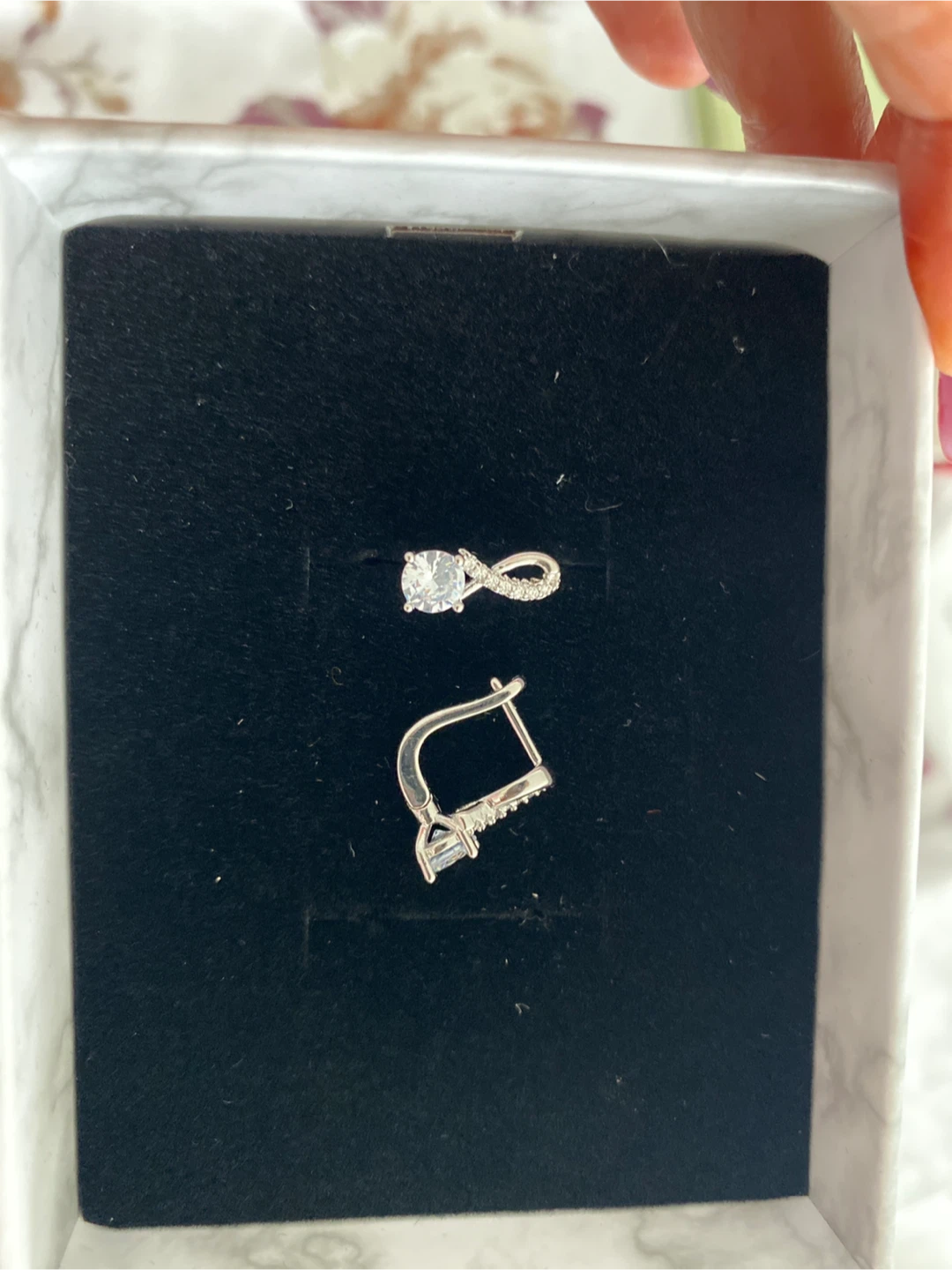 Moissanite Silver Infinity Drop Earrings - photo 2