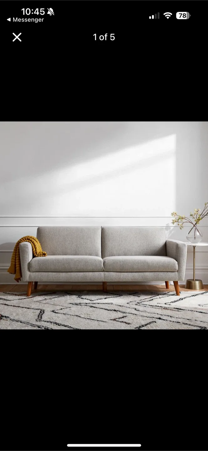 West Elm Oliver Sofa 72” in Twill, Dove thumbnail