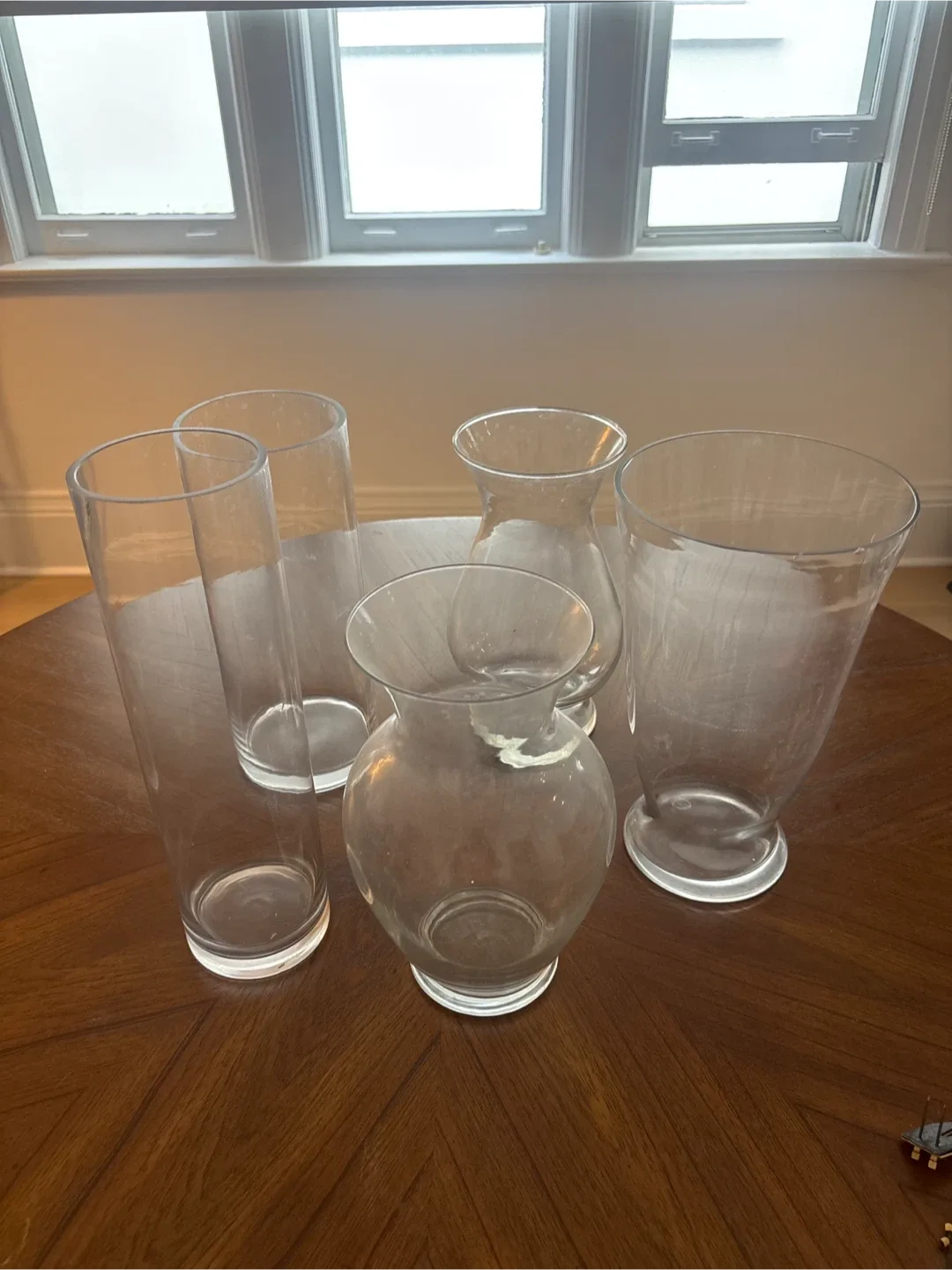 Clear Glass Vases - Set of 5 thumbnail